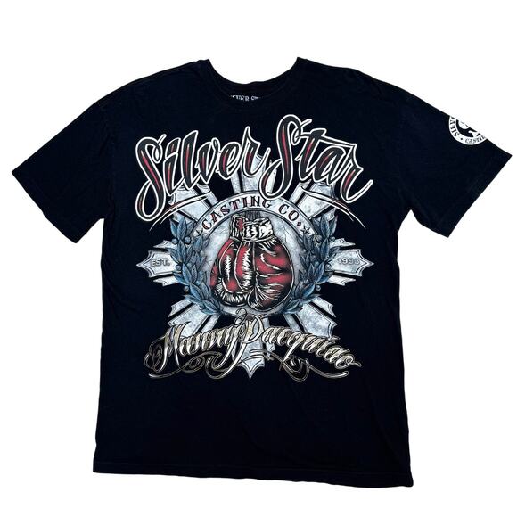 Vtg Silver Star Casting Company Manny Pacquiao Boxing T-Shirt XXL - Picture 1 of 9